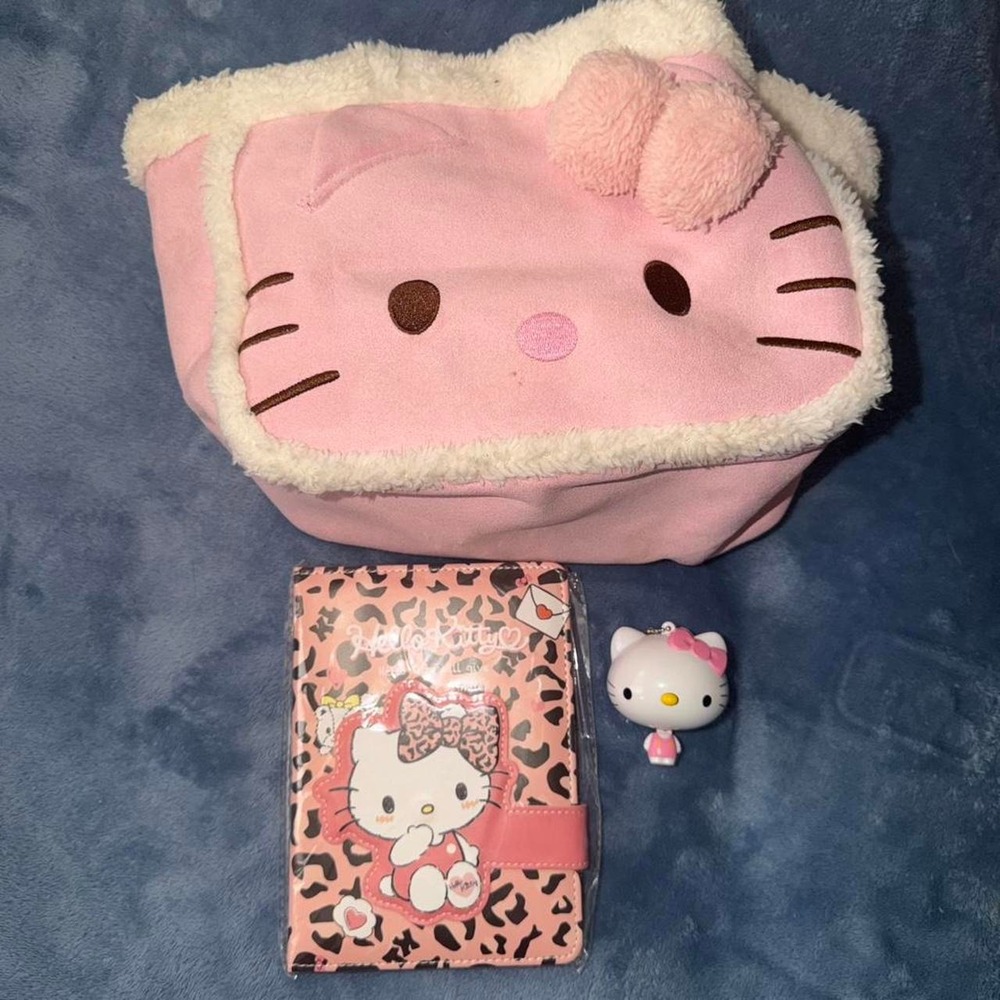 Hello Kitty pink backpack ,note book and measuring tape